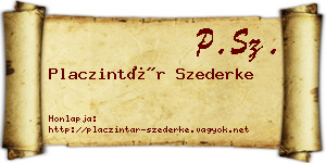 Placzintár Szederke névjegykártya